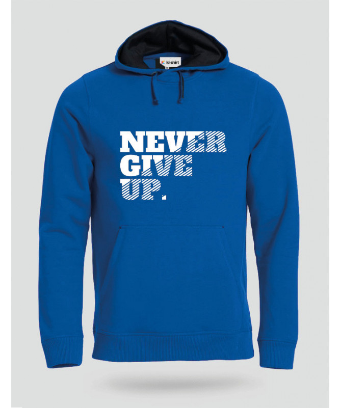 Never Give Up Felpa Premium con cappuccio Uomo