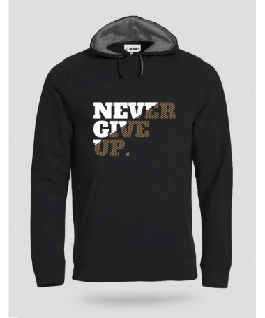 Never Give Up Felpa Premium con cappuccio Uomo