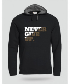 Never Give Up Felpa Premium con cappuccio Uomo