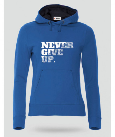 Never Give Up Felpa Premium con cappuccio Donna