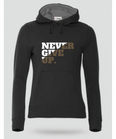 Never Give Up Felpa Premium con cappuccio Donna