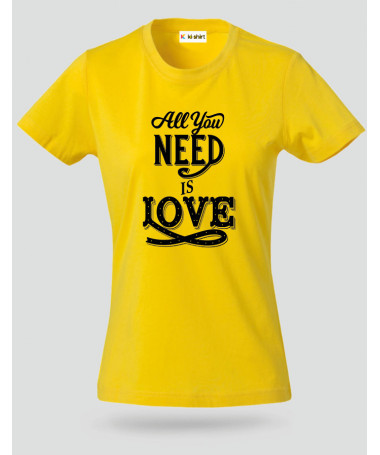 ki-shirt.com All You Need Is Love T-shirt Basic Donna