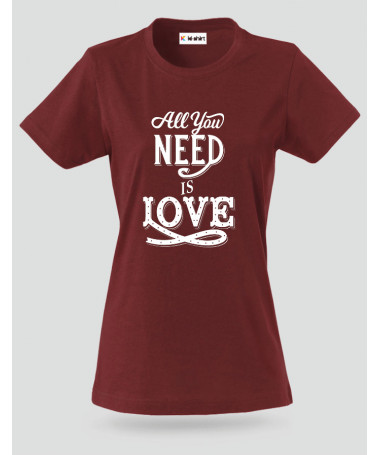 ki-shirt.com All You Need Is Love T-shirt Basic Donna