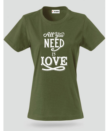 ki-shirt.com All You Need Is Love T-shirt Basic Donna
