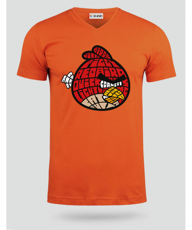 BirdWithAnger T-shirt Scollo V