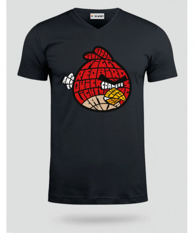 BirdWithAnger T-shirt Scollo V