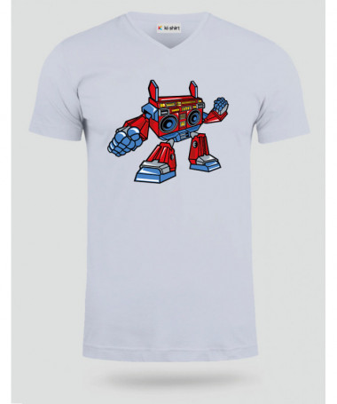 BoomboxRobot T-shirt Scollo V