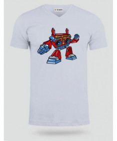 BoomboxRobot T-shirt Scollo V