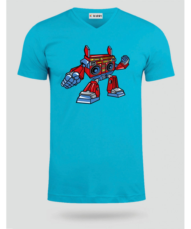 BoomboxRobot T-shirt Scollo V