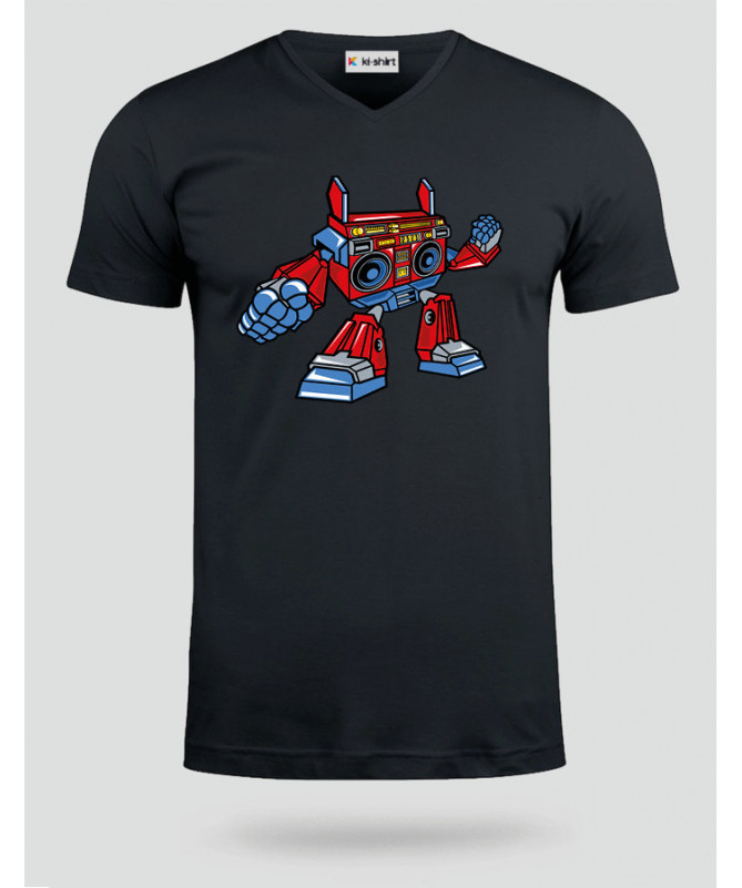 BoomboxRobot T-shirt Scollo V
