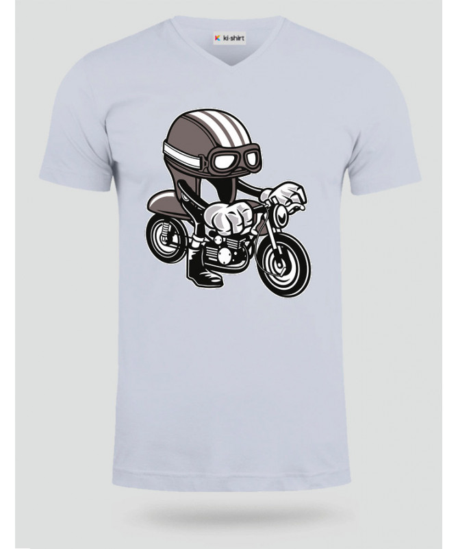CaferacerHelmet T-shirt Scollo V