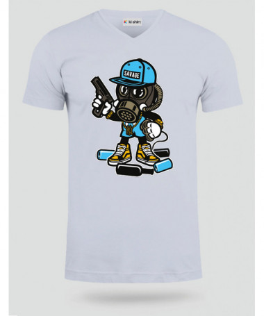 savage T-shirt Scollo V