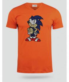 thebluehedgehog T-shirt Scollo V