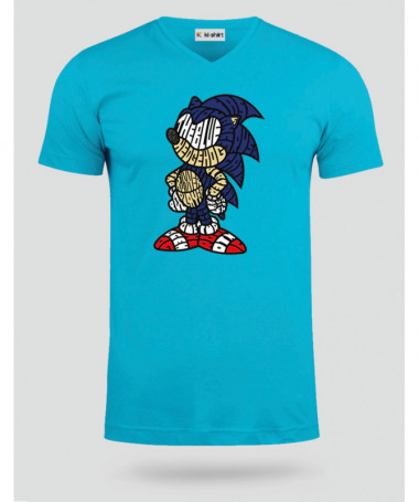 thebluehedgehog T-shirt Scollo V