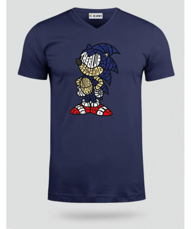 thebluehedgehog T-shirt Scollo V