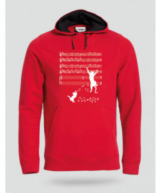 Cat and note Felpa Premium con cappuccio Uomo