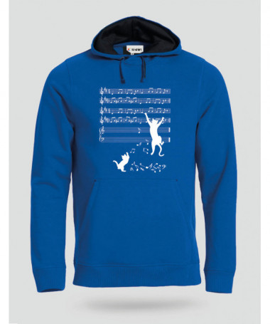 Cat and note Felpa Premium con cappuccio Uomo