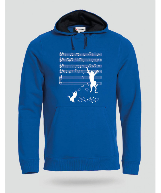 Cat and note Felpa Premium con cappuccio Uomo