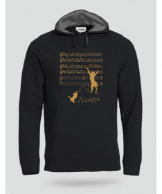 Cat and note Felpa Premium con cappuccio Uomo