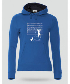 Cat and note Felpa Premium con cappuccio Donna