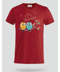 Cute owls and music T-shirt Basic Uomo