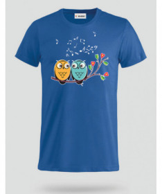 Cute owls and music T-shirt Basic Uomo