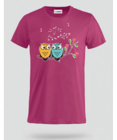 Cute owls and music T-shirt Basic Uomo