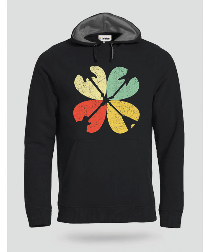 Guitar clover Felpa Premium con cappuccio Uomo