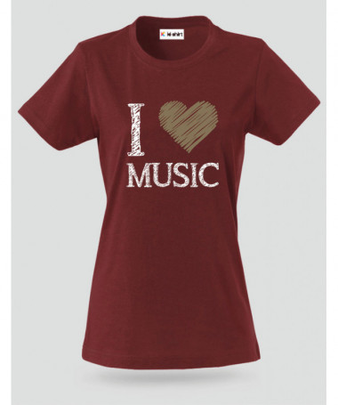 I love music T-shirt Basic Donna