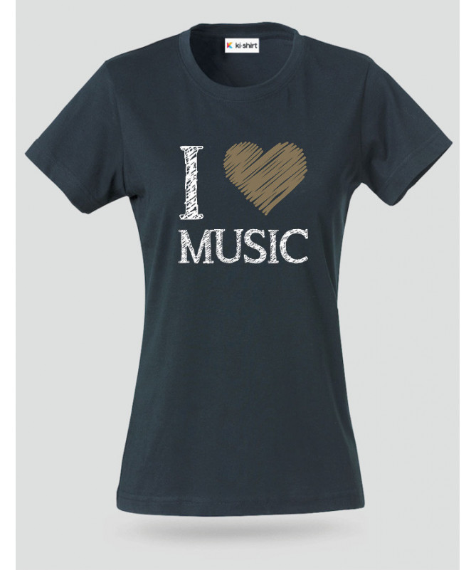I love music T-shirt Basic Donna