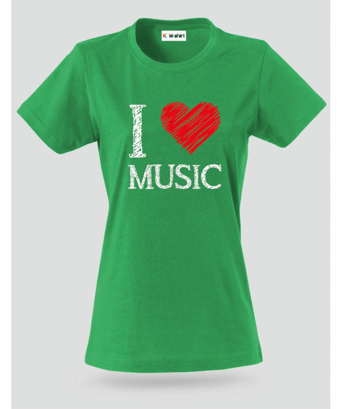 I love music T-shirt Basic Donna