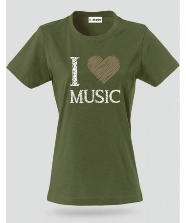 I love music T-shirt Basic Donna