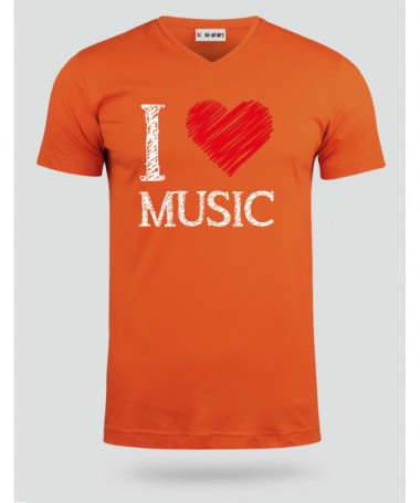 I love music T-shirt Scollo V