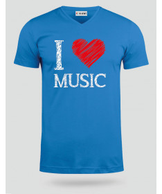 I love music T-shirt Scollo V