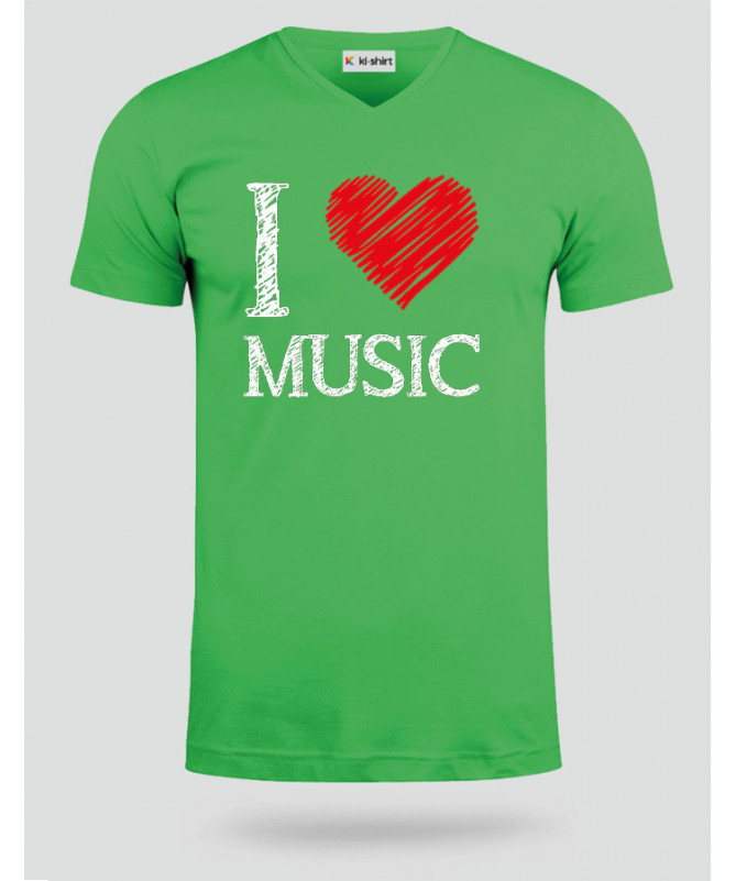 I love music T-shirt Scollo V