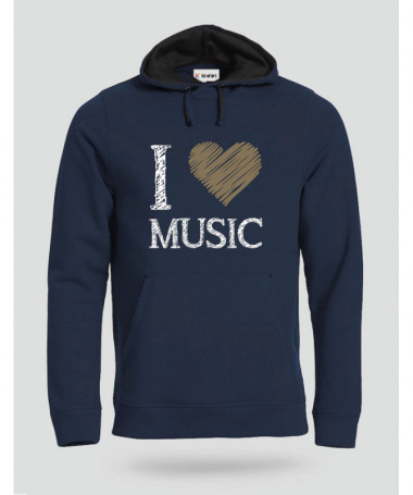 I love music Felpa Premium con cappuccio Uomo