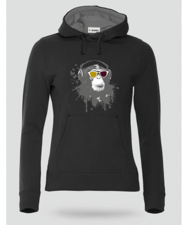 Listen to music Felpa Premium con cappuccio Donna