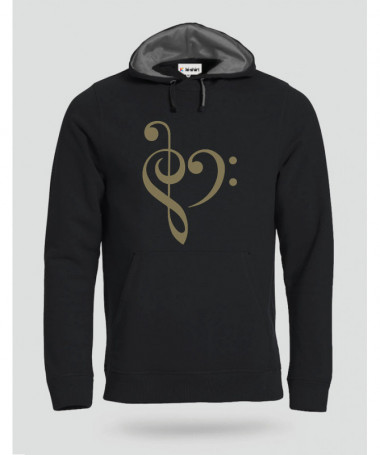 Music Felpa Premium con cappuccio Uomo