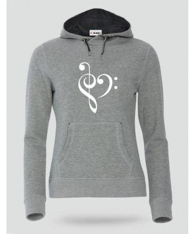 Music Felpa Premium con cappuccio Donna