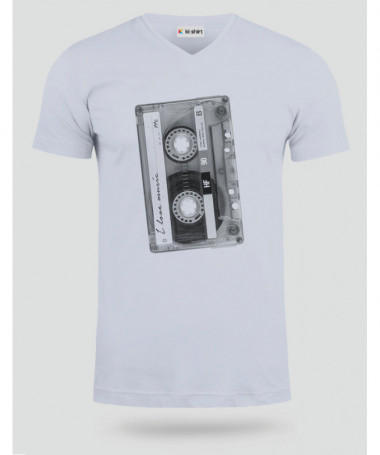 Musicassetta T-shirt Scollo V