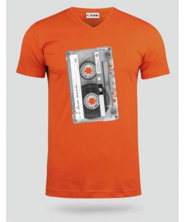 Musicassetta T-shirt Scollo V