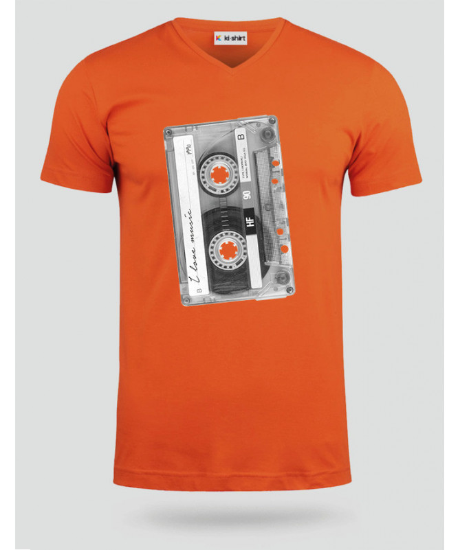 Musicassetta T-shirt Scollo V