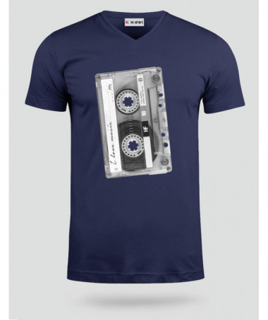 Musicassetta T-shirt Scollo V