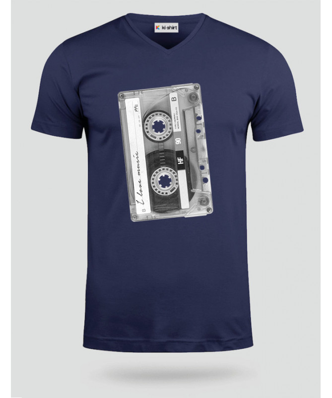 Musicassetta T-shirt Scollo V