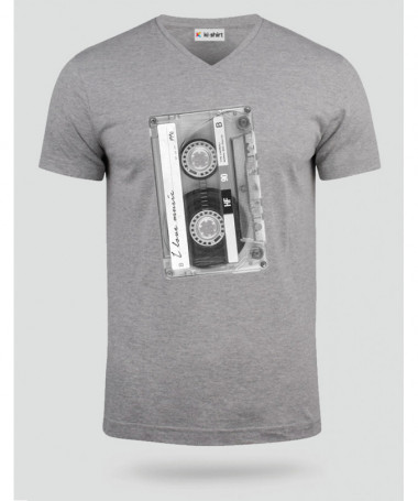 Musicassetta T-shirt Scollo V