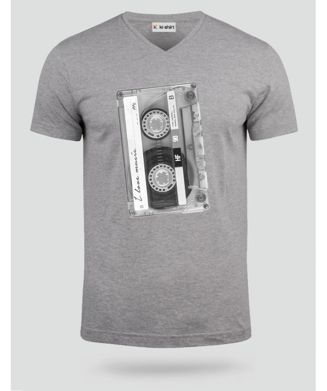 Musicassetta T-shirt Scollo V