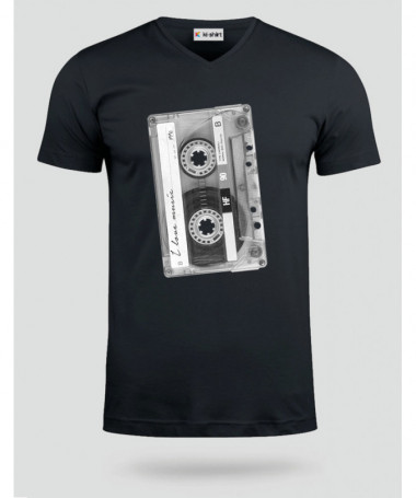 Musicassetta T-shirt Scollo V