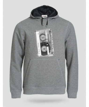Musicassetta Felpa Premium con cappuccio Uomo
