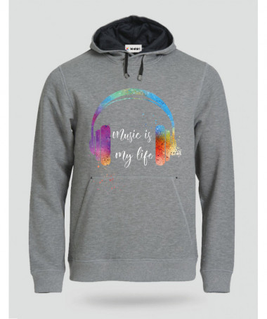 Music is my life Felpa Premium con cappuccio Uomo
