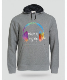 Music is my life Felpa Premium con cappuccio Uomo